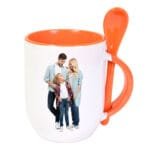 Fotoğraf Baskılı Turuncu Kaşıklı Kupa Bardak