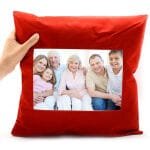 Fotoğraf Baskılı Kişiye Özel Kırmızı Kare Yastık