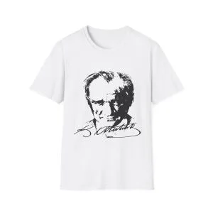 Atatürk Tasarımlı Beyaz Tişört