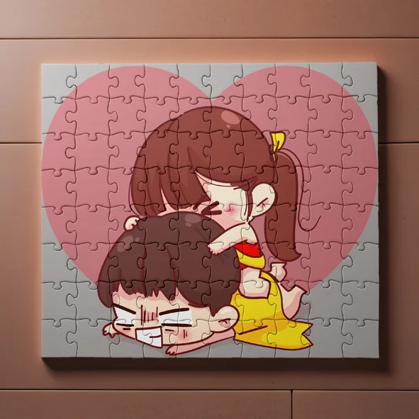 Gergin Sevgili Tasarımlı Yapboz Puzzle A4 (Pazıl)