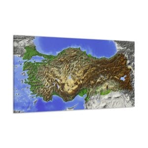 Türkiye Fiziki Haritası kanvas tablo