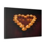 mumdan kalp şeklinde kanvas tablo