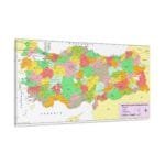 Türkiye Siyasi Haritası kanvas tablo