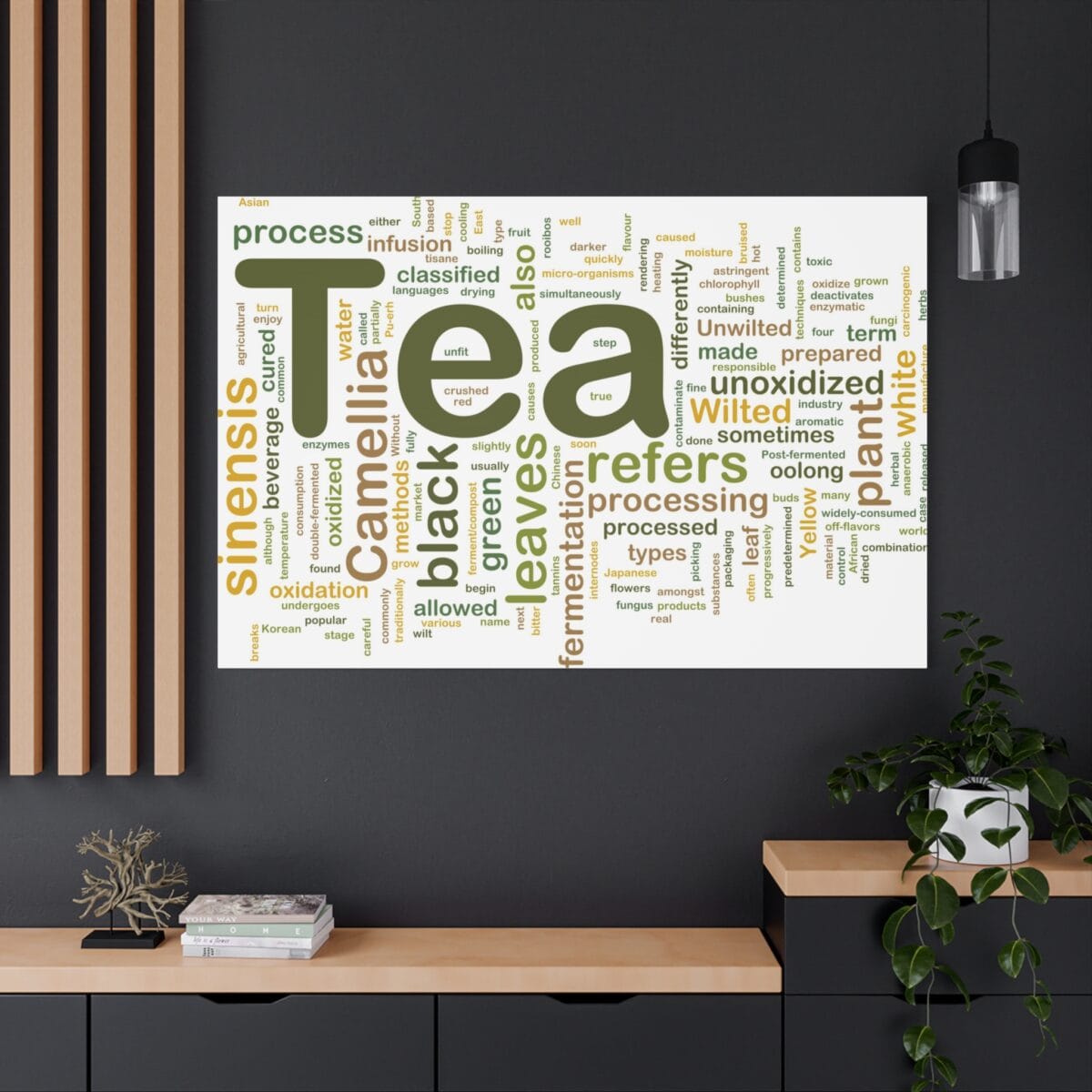 Tipografi Tea kanvas tablo