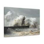 Denizfeneri ve Dalgalar kanvas tablo