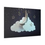 Ay ve Bulut temalı kanvas tablo