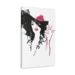 Şapkalı Kadın kanvas tablo