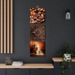 Kahve Temalı Hasır İpli Süngerli Mdf 3lü Tablo