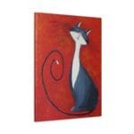 Gri Kedi kanvas tablo