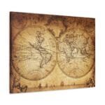 Eski Dünya Haritası kanvas tablo