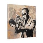 Trompetçi kanvas tablo