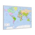 Dünya Siyasi Haritası kanvas tablo