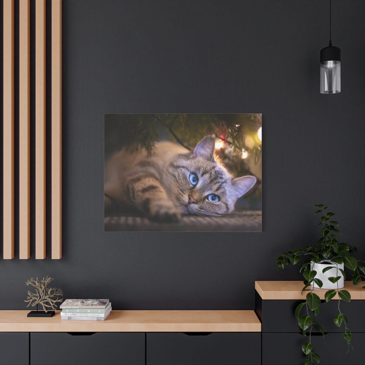 Mavi Gözlü Kedi kanvas tablo