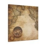 Eski Pusula ve Harita kanvas tablo