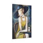 Şapkalı Kadın kanvas tablo