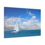 Yelkenli ve Bulutlar kanvas tabşo