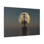 Ay Işığında Yelkenli kanvas tablo