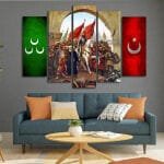 Osmanlı Temalı 70x100 5 Parçalı Kanvas Tablo