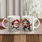 Yılbaşına  Özel Noel Baba Temalı Beyaz Seramik Kupa