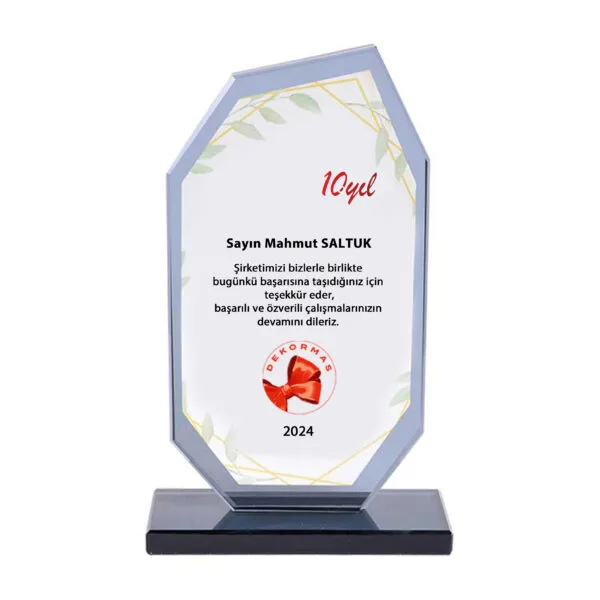 Firmaya Özel Logolu Kristal Plaket