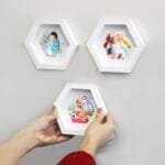 Yapışkanlı Sök Tak 14x14 cm Beyaz Altıgen Çerçeve 3'lü