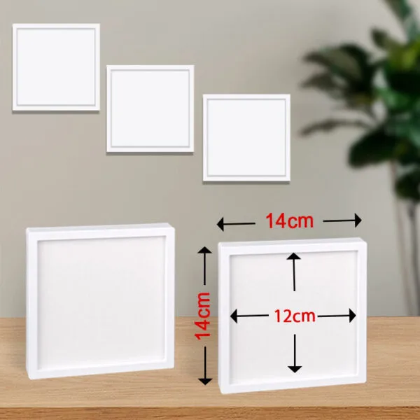 Yapışkanlı Sök Tak 12x12 cm Beyaz Kare Çerçeve 3'lü