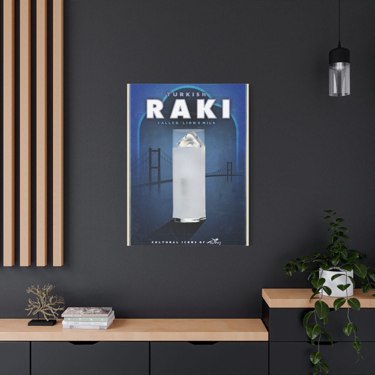 Rakı şişesi temalı kanvas tablo