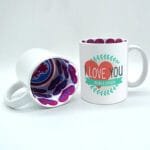 Kişiye Özel Fotoğraf Ve Yazı Baskılı I Love You Desenli Beyaz Bardak