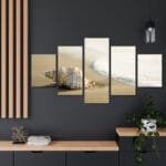 Deniz Kabuğu Parçalı Kanvas Tablo