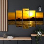 Günbatımı Ve İstanbul Kanvas Tablo