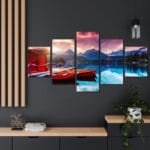 Göl Manzarası Parçalı Kanvas Tablo