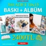 Klasik Fotoğraf Baskı - 300 Adet 10x15 cm+300 lük Albüm Hediyeli