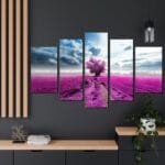 Mor Ağaç Kanvas Tablo