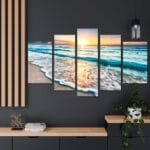 Sahil ve Gün Batımı Kanvas Tablo