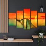 İskele ve Gün Batımı Kanvas Tablo