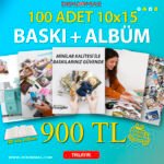 Klasik Fotoğraf Baskı - 100 Adet 10x15 Baskı+Albüm Hediyeli
