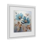 Çerçeve Görünümlü Çiçek Desenli Kanvas Tablo