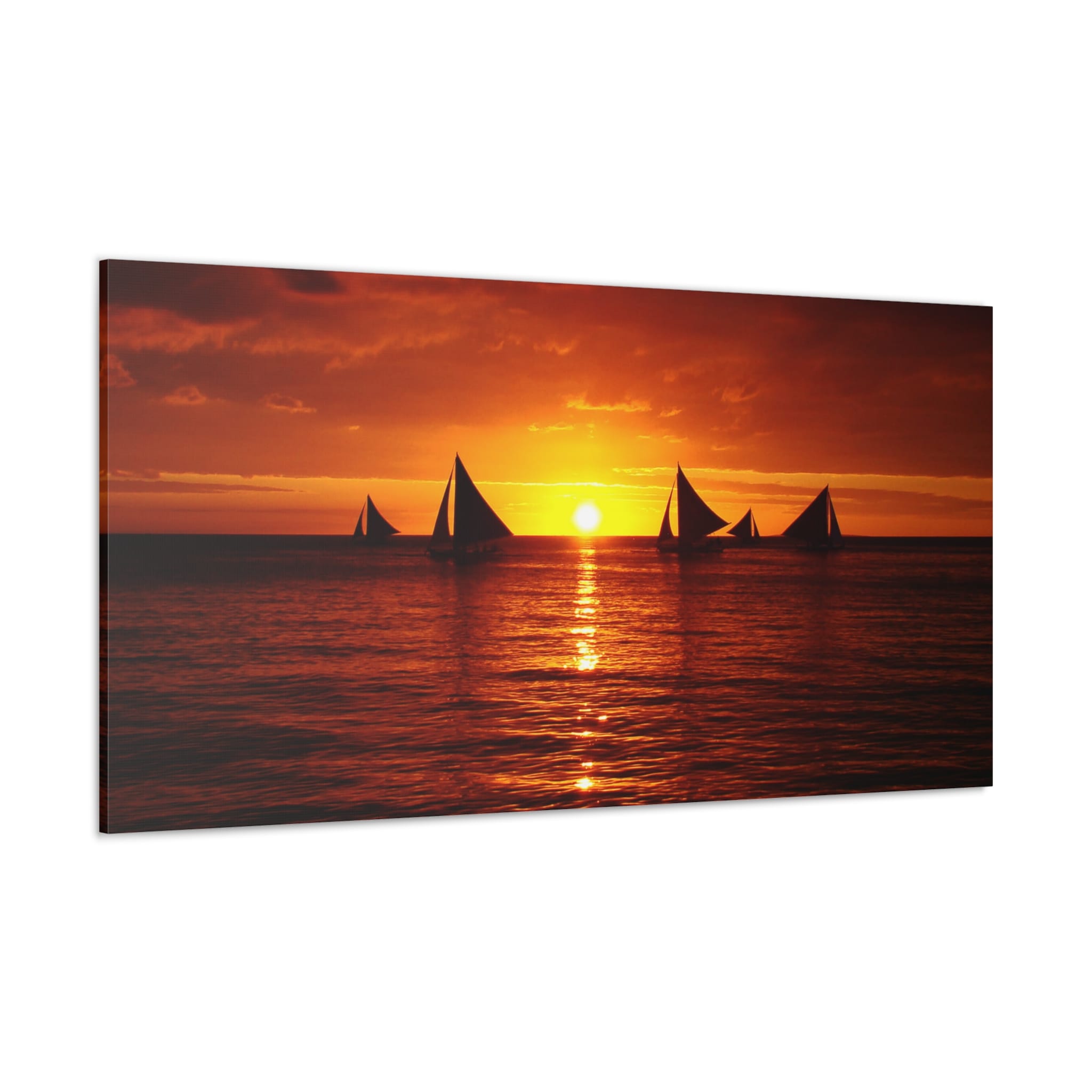 Gün Batımı ve Tekneler kanvas tablo Gün Batımı ve Tekneler kanvas tablo