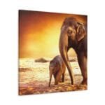 Anne Fil ve Yavrusu kanvas tablo