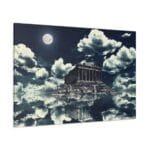 Ay ve Akropolis kanvas tablo