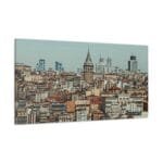 Galata Kulesi ve İstanbul kanvas tablo
