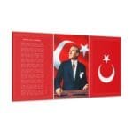 atatürk bayrak istiklal marşı tasarımlı kanvas tablo