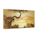 Göldeki Kayıkçı kanvas tablo