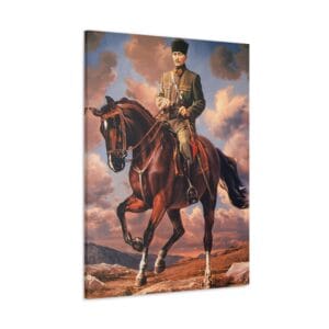 at üzerinde atatürk kanvas tablo