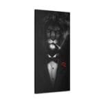 Siyah Takım Elbiseli Aslan kanvas tablo