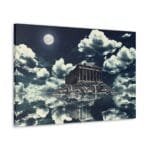 Ay ve Akropolis kanvas tablo