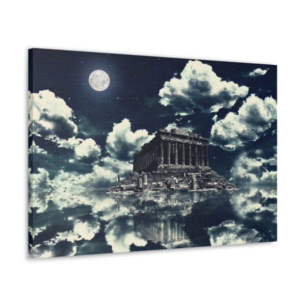 Ay ve Akropolis kanvas tablo