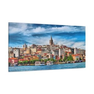Galata Kulesi ve İstanbul kanvas tablo