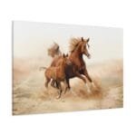 Yavru At ve Annesi kanvas tablo