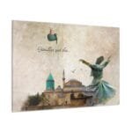 Semazen ve Camii kanvas tablo